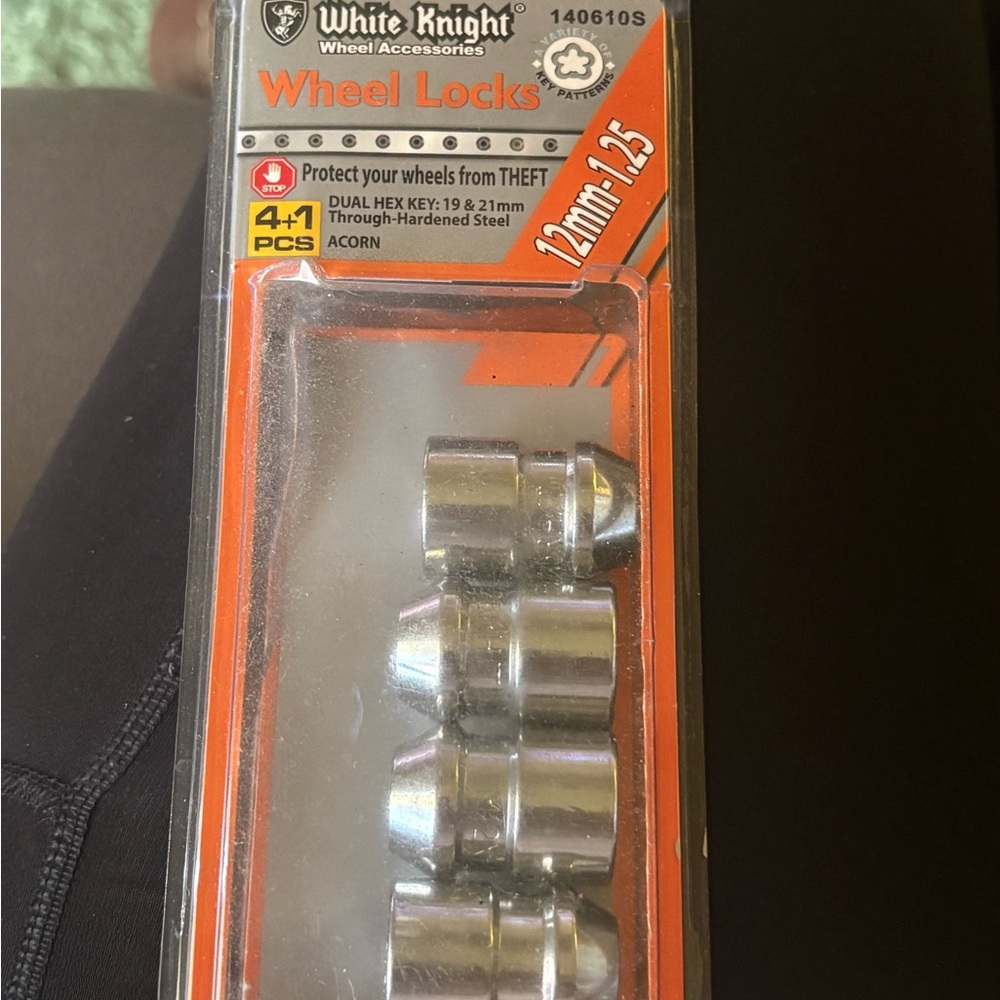White Knight Wheel Locks 12mm-1.25 Chrome Acorn Lug Nuts (4+1)